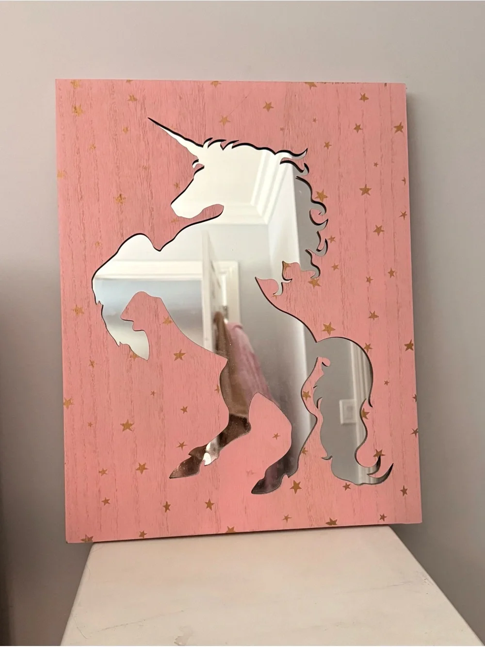 Pink Unicorn Mirror Wall Art - Decorative Home Wall Decor